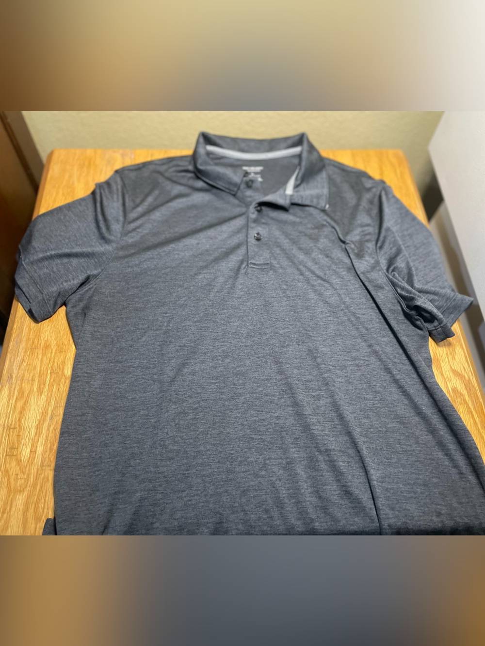 Van Heusen Men's Polo Shirt - Charcoal Gray large stretchy soft